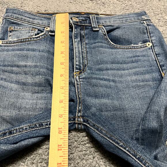 Rag & Bone Jeans Womens 25 10” Cropped Flare Raw Hem Blue Denim Pants - Picture 11 of 12